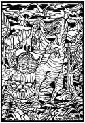Kolorowanka, malowanka Welwetowa 29,7x21 Tyranozaur