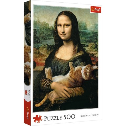 Puzzle 500 elementów Mona Lisa i kot Mruczek