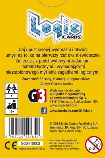 Gra Logic Cards - Zestaw żółty (PL), G3 Gra Logic Cards - Zestaw żółty (PL), G3