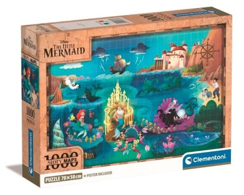 Puzzle 1000 elementów Compact Disney Maps Little Mermaid