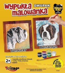 Wypukła malowanka Dwupak PSY Sznaucer-Bernardyn