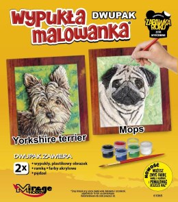 Wypukła malowanka Dwupak PSY York- Mops