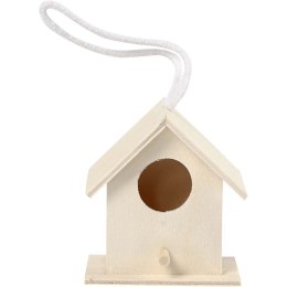 Mini Domek dla ptaków z drewna H: 6 cm