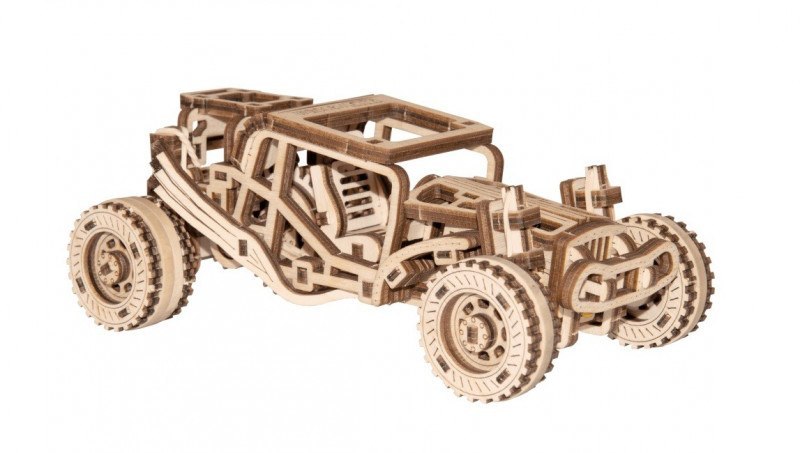 Samochód Buggy, Drewniane puzzle mechaniczne 3 D, Wooden City