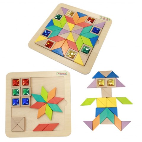MASTERKIDZ Układanka Mozaika Nauka Kolorów i Kształtów Tangram Montessori MASTERKIDZ Układanka Mozaika Nauka Kolorów i Kształtów Tangram Montessori