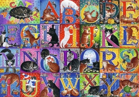 Puzzle 500 elementów Koci alfabet