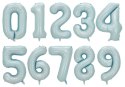 Balon foliowy CYFRA SATIN PASTEL BLUE niebieska 40" 85 cm - cyfra 2