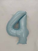 Balon foliowy CYFRA SATIN PASTEL BLUE niebieska 40" 85 cm - cyfra 3