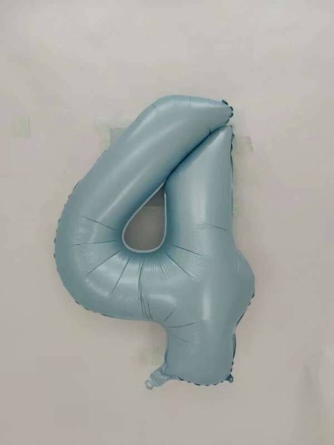 Balon foliowy CYFRA SATIN PASTEL BLUE niebieska 40" 85 cm - cyfra 3