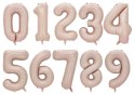 Balon foliowy CYFRA SATIN PASTEL PINK różowy 40" 85 cm - cyfra 0