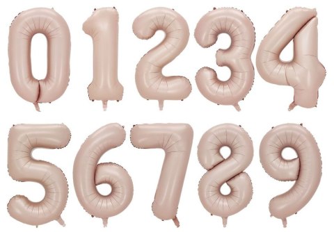 Balon foliowy CYFRA SATIN PASTEL PINK różowy 40" 85 cm - cyfra 2