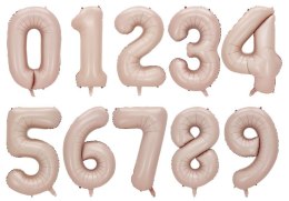 Balon foliowy CYFRA SATIN PASTEL PINK różowy 40