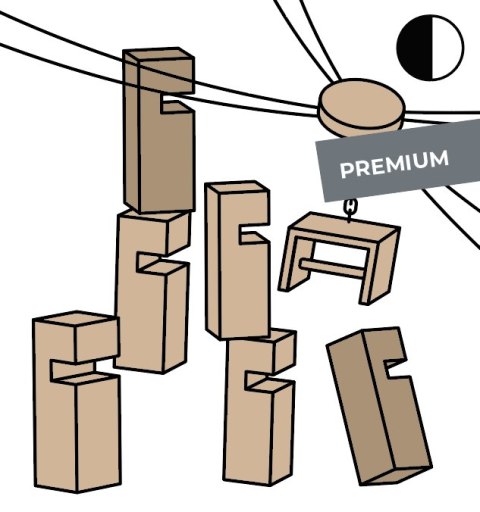 Gra integracyjna Wieża DŹWIG Wieża współpracy pojedyncza PREMIUM biało czarna