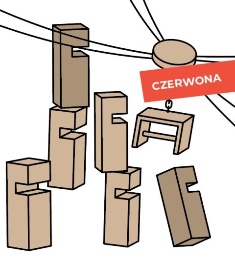 Gra integracyjna Wieża DŻWIG Wieża współpracy pojedyncza czerwona Gra integracyjna Wieża DŻWIG Wieża współpracy pojedyncza czerwona