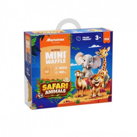 Klocki Mini Waffle - Zwierzęta Safari 100 elementów