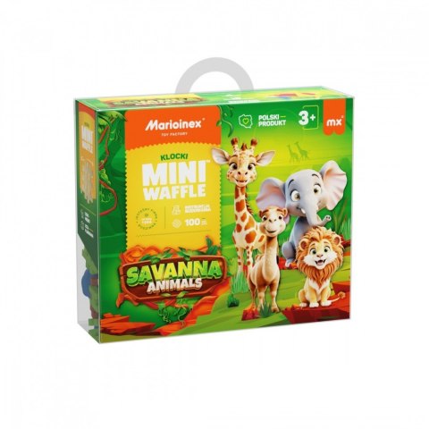 Klocki Mini Waffle - Zwierzęta Savanna 100 elementów