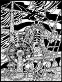 Kolorowanka, malowanka Welwetowa 47x35 Zjawa Pirata