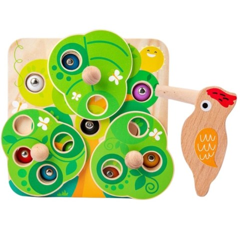 TOOKY TOY Drewniana Gra Zręcznościowa 2w1 Wyciągnij Robaczki