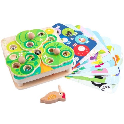 TOOKY TOY Drewniana Gra Zręcznościowa 2w1 Wyciągnij Robaczki