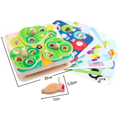 TOOKY TOY Drewniana Gra Zręcznościowa 2w1 Wyciągnij Robaczki