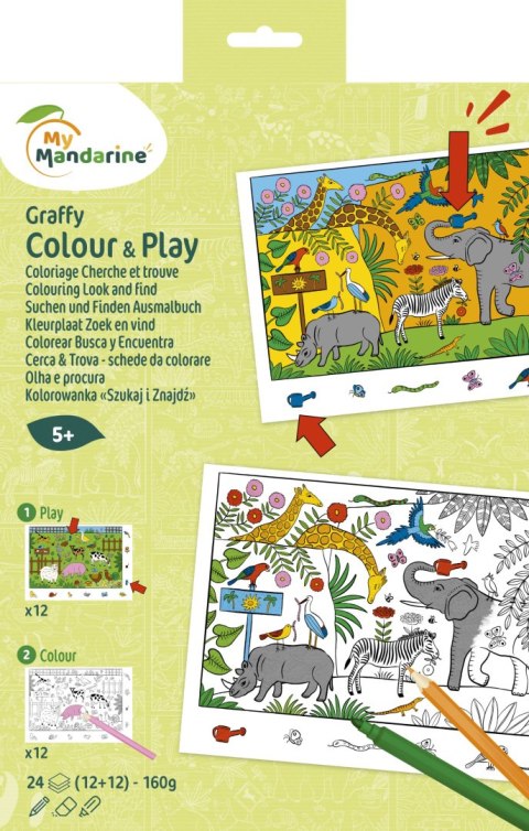 Kolorowanki A4 Szukaj i znajdź - Zoo
