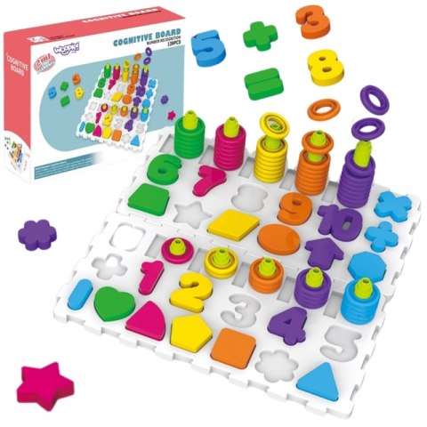 WOOPIE Układanka Montessori Sorter Trening Mózgu Literki Cyferki 139 el