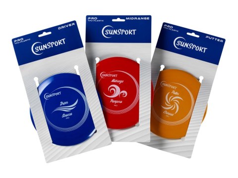 Gra DiscGolf set Pro, Putter,Mid Range&Drivet Plastik