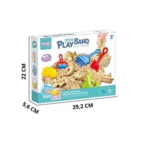 WOOPIE Piasek Kinetyczny 0,5 kg Zestaw Stolik z Foremkami