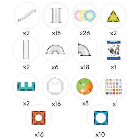 Klocki Magnetyczne Konstrukcyjne 3D Zestaw Edukacyjny Tor Kulkowy 126el.el.