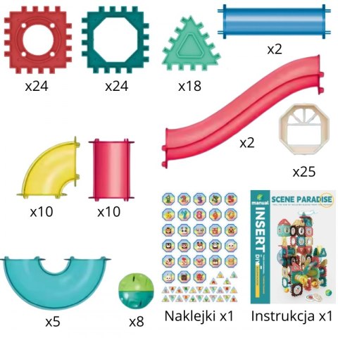 Klocki Magnetyczne Konstrukcyjne 3D Zestaw Edukacyjny Tor Kulkowy 128el.
