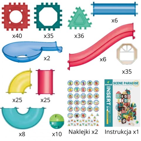 Klocki Magnetyczne Konstrukcyjne 3D Zestaw Edukacyjny Tor Kulkowy 228el.