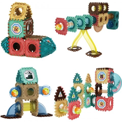 Klocki Magnetyczne Konstrukcyjne 3D Zestaw Edukacyjny Tor Kulkowy 68el.