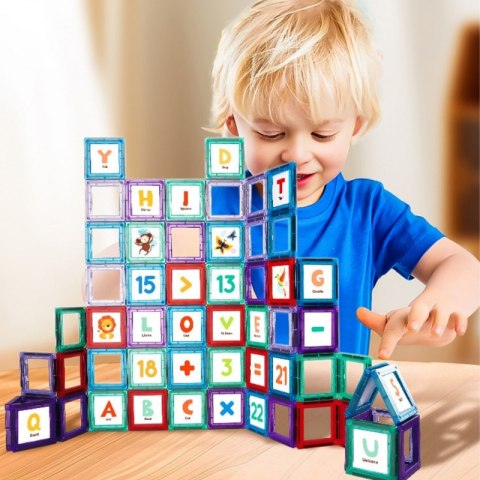 Przestrzenne Klocki Magnetyczne Nauka Liter 70 Elementów