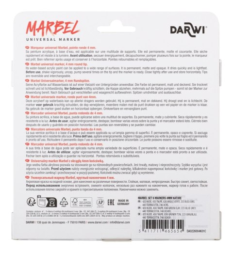 Zestaw 6 markerów MARBEL 4mm Natura