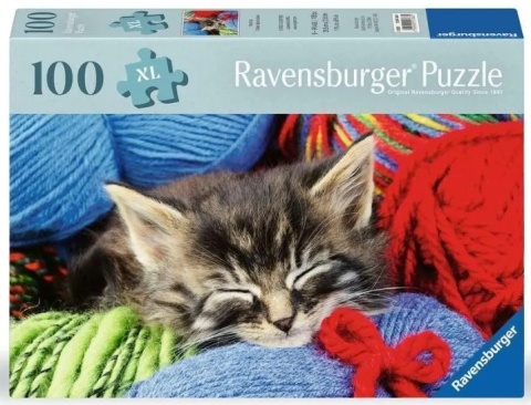 Puzzle 100 el. Kot z włóczką