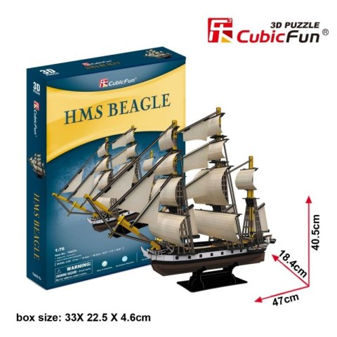 Puzzle 3D Żaglowiec HMS Beagle 168 elementów