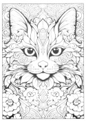 Kolorowanka A4 8 obrazków Cat mandala Koty
