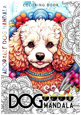 Kolorowanka A4 8 obrazków Dog mandala Psy