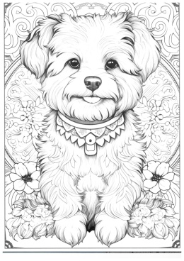 Kolorowanka A4 8 obrazków Dog mandala Psy