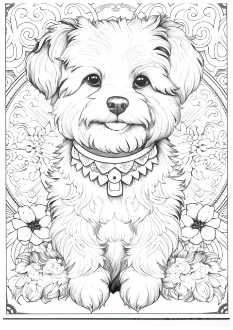 Kolorowanka A4 8 obrazków Dog mandala Psy