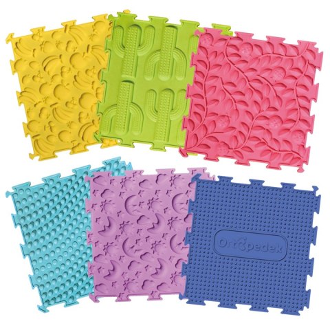 Maty ortopedyczne - mata podłogowa sensoryczna zestaw 6 elem. Baby Set Askato