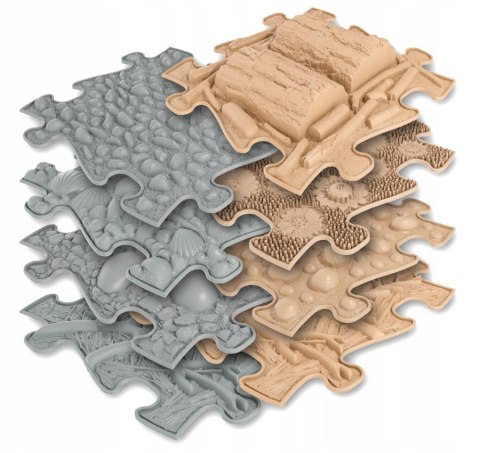 Maty ortopedyczne - mata podłogowa sensoryczna zestaw 8 sztuk Natural Askato