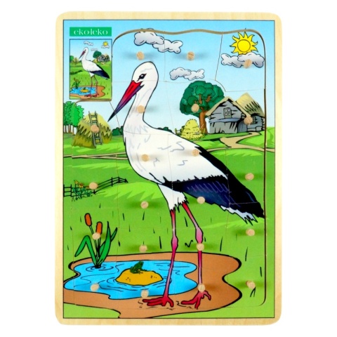 Układanka, puzzle Bocian, ptaki