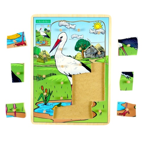 Układanka, puzzle Bocian, ptaki