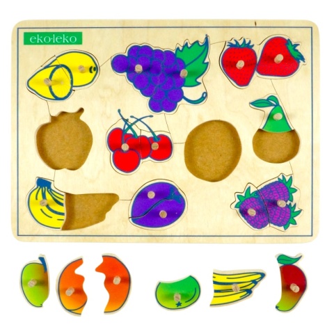 Układanka, puzzle z kołeczkami OWOCE