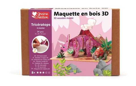 Makieta 3D z drewna, Triceratops