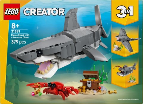 Klocki Creator 31381 Groźny rekin i skrzynia ze skarbem