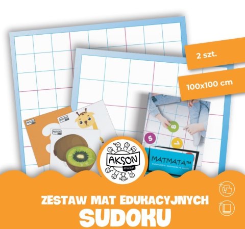 Mata animacyjna SUDOKU 100x100 cm+ karty PDF+ książka MATMATA zestaw Akson