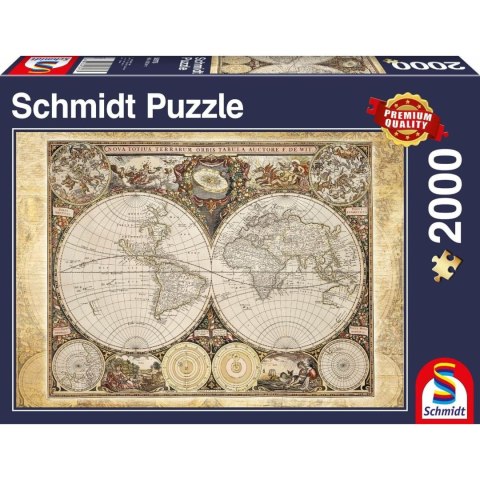 PQ Puzzle 2000 el. Historyczna mapa świata Schmidt - puzzle