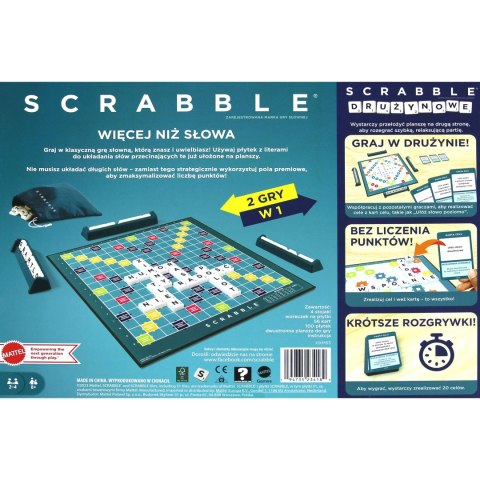 Scrabble klasyczne + Scrabble drużynowe (wersja polska) Mattel